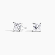 Lab Grown Diamond Earrings Princess Style 100 VVS2 l 92.5% Silver Case Ciela Jewelry
