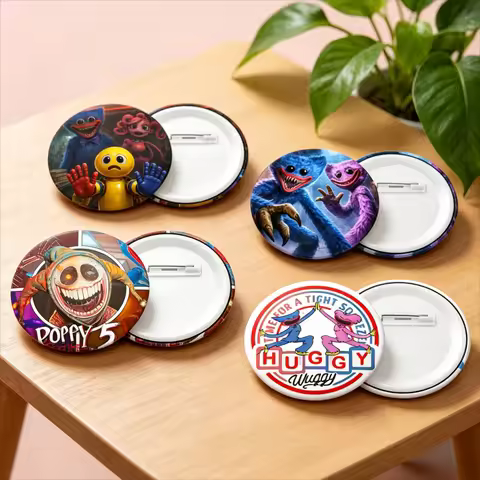 Game Poppys Playtime Anime Pins New Huggy Wuggy Kids Bags Brooch Boys Girls Clothes Badge Decoration