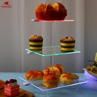 Cupcake Stand 3 Tier Cupcake Tower Acrylic Dessert Display Stand with LED Light Transparent Cupcake 