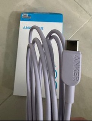 Anker 數據線 充電線 type c to type c 全新、紫色、180cm