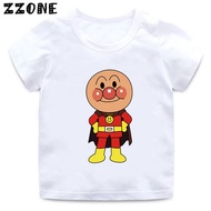 2024 Fashion Hot Sale Anpanman and Baikinman Graphic Cartoon Kids T-Shirts Funny Girls Clothes Baby 