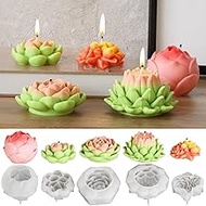 5 Pack Flower Resin Molds, Lotus Flower Silicone Mold for Candle Soap DIY Handcraft, Plant Candle Mo