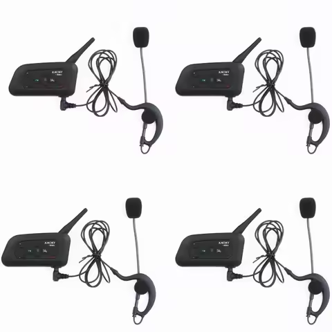 XiNOWY 4PCS V4C Referee Intercom Headsets With Suitcase 4 Group Bluetooth Full Duplex Communication 