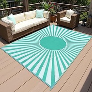 Anidaroel Outdoor Plastic Straw Rug, 6x9ft Waterproof Outdoor Rugs for Patios Clearance, Reversible