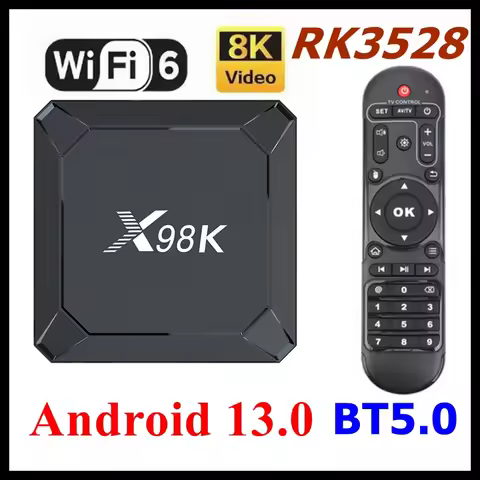X98K Smart TV Box Android 13.0 RK3528 Quad Core 2GB 16GB 4GB 32GB 8K Video 1080P AVE HD 5G Dual Wifi