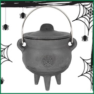 Witches Cauldron Cast Iron Cauldron with Lid and Handle Wizard Witch Cauldron Decoration Prop Hallow