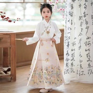 Children's Horse Face Skirt Children's Hanfu Hanfu Girls Children's Costumes 2024 Children's Horse Face Chinese Girls' Costumes Hanfu Ming Made Improved Ancient Style Tang Suit Girls New Style