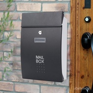 YQ6 Wall Mounted Stainless Steel Mailbox Outdoor Warehouse Apartment Home Garden Letterbox Vertical Locking Mail Post Bo