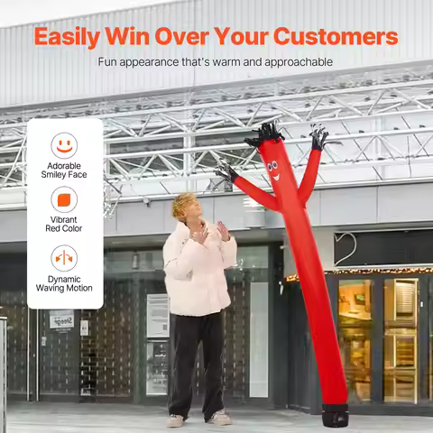 Inflatable Tube Man Set, 6 ft Tall, Wacky Waving Inflatable Dancing Tube Guy with 1/15 HP Blower, PP