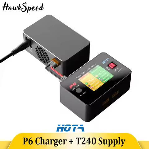HOTA P6 T240 AC240W DC 600W 15AX2 DC Dual Channel Smart Charger with Mobile Service Charging for Lip