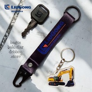 GANTUNGAN Master Key LiuGong Ignition Key + Liugong Premium Metal Black Coated Keychain + Liugong Ex
