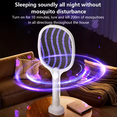Electric Mosquito Swatter Killer Fly Trap Insect USB Rechargeable Fly Trap Mosquito Killer Long Batt