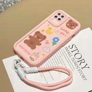 GANTUNGAN Casing hp Samsung Galaxy A22 M22 Rainbow Pattern Softcase Silicone