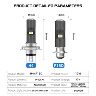 AOSMMD H4 P15D 6000K   Mentol Lampu Hadapan Motosikal AOSMMD H4 P15D 6000K Putih Rasuk Tinggi/Rendah