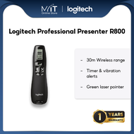 Logitech Professional Presenter R800 Wireless Presentation Green Laser Pointer LCD Display - Black
