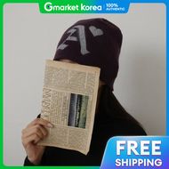 หมวกไหมพรมถกลายตวอกษร Y2K ลายหวใจ สสนตดกน สำหรบผหญงและผชาย สไตลสตรท