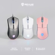 MOUSE GAMING REXUS X15 (GREY / WHITE / PINK)