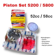 MESIN Piston Set Assy 5200/5800 - Piston Seher New west Complete Chainsaw Machine Sinso Senso 52cc/5