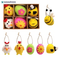 NANASALONNN Felt Easter Bunny Birds Eggs Ornaments Gift Basket Wall Hanging Table Centerpiece Home D