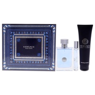 Versace Pour Homme Men 3.4oz EDT Spray, 10ml EDT spray, 5.0oz Hair and Body Shampoo 3 Pc Gift Set