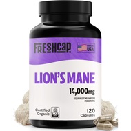 FreshCap Lions Mane Supplement Capsules 14,000mg - Lion's Mane Mushroom Capsules, Lions Mane Extract