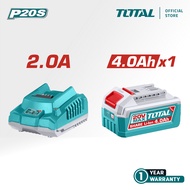 TOTAL Tools P20S Li-ion Battery and Charger Kit (20V / 4.0Ah / 2A) TFBCPK1012
