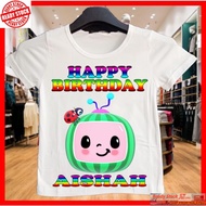 Watermelon Happy Birthday T Shirt/Tulis Nama Free Cetak Baju Hari Jadi untuk Anak / Comfortable poly