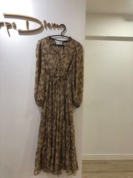 全新！正韓Dobe Korea熱賣款木槿花排扣開襟長洋裝，尾牙宴會喜宴婚宴婚禮約會主持適合