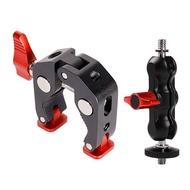 [Brand New Ready Stock] Movable Crab Claw Clamp Large Monitor Magic Arm Mobile Phone Live Movable Crab Claw Clamp Bracket Projector Strange Hand Universal Bracket Extension Rod Pea Red Crab Claw Clamp Live