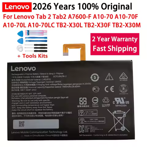 New original L14D2P31 7000mAh Battery For Lenovo Tab 2 TAB2 A10-70F A10-70L A10-70LC TB2 X30L TB2-X3