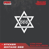 666 star stickers, cool star logo cutting stickers for car motorbikes