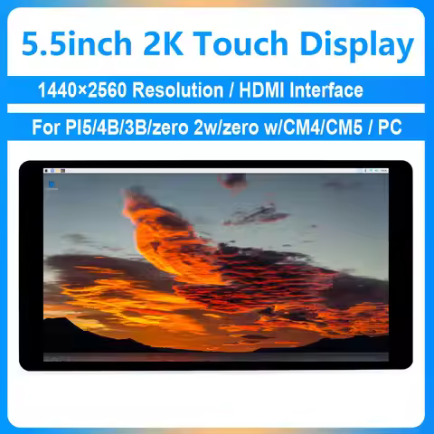 Raspberry Pi 5.5inch 2K Capacitive Touch LCD Display Screen,HDMI Interface,1440×2560 High Resolution