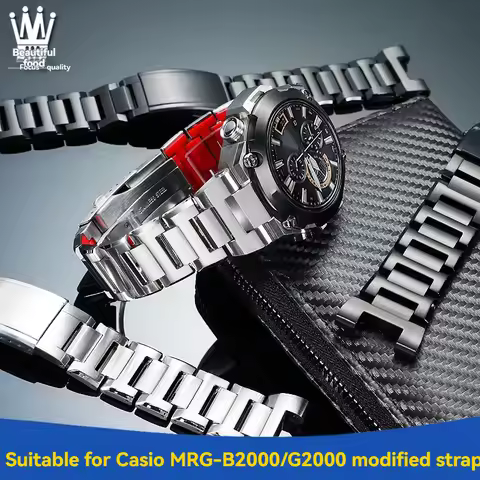For Casio G-SHOCK Series 5625 MRG-B2000/MRG-G2000 Modified Steel Strap Stainless Steel Strap Men's S