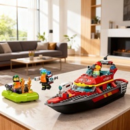 Sea Fire Ship Assembly Toy + 5 Characters - Creative Puzzle H&B