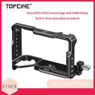 Topcine A7C2 Cage with HDMI Clamp for Sony Alpha A7CII A7CR Camera,Buit-in Quick Release Plate Arca-