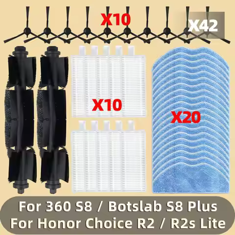 Fit For 360 S8 / Botslab S8 Plus / Honor Choice R2 / R2s Lite Vacuum Parts Main Side Brush Filter He