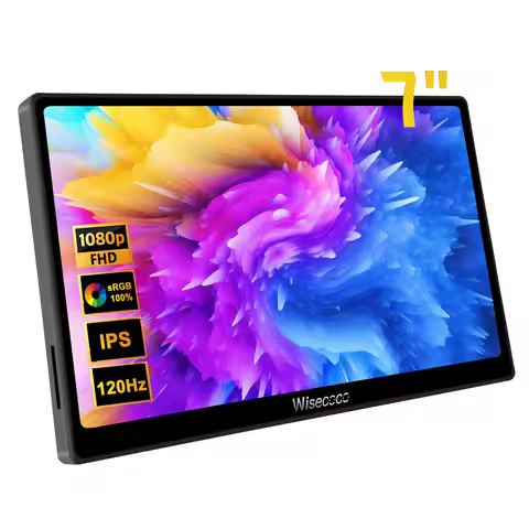 Wisecoco 7 Inch Portable Gaming Monitor 120Hz Touch IPS 1920x1080 FHD Display for Steam Deck ROG All