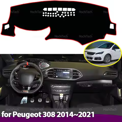 Dashboard Cover Dash Board Mat Carpet Pad Sunshade Cushion Car Visor Accessories for Peugeot 308 II 