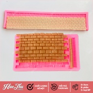A155 Brick Wall silicone mold for making 3D and 4D jelly cakes with sticky rice, fondant, chocolate,