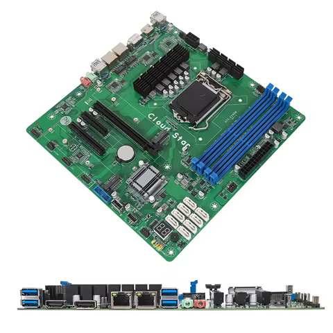8SATA 3.0 NAS Motherboard With Daul Intel I226 2.5Gbe LAN C246 M-ATX 9.6*9.6 Motherboards For Indust