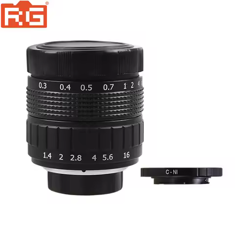 FUJIAN 50mm F/1.4 C Mount CCTV F1.4 Lens + C-N1 Macro Ring for Nikon 1 S2 J5 J4 J3 J2 V1 V2 V3 N1 AW
