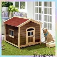 🐾Solid wood dog house, pet kennel, all-weather waterproof dog house, large outdoor dog house