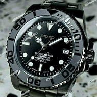 Seiko Mod Submariner Full Black 40mm Oyster Bracelet not Rolex