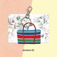 Hi Hi|Eggplant Bag Double-Sided Embroidery Key Ring Portable Small Things Retro Style Charm Taiwan