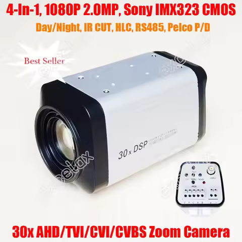 1080P 2MP Wired & Wireless Remote Control AHD TVI CVI CVBS Analog CCTV Zoom Camera 5-90mm 18x 36x RS