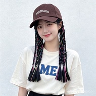 Source Factory Hat Wig Braids Integrated Baseball Cap with Colorful Rope Twist Braids Korean Girl Do