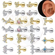 Elegant Women's Stud Earrings Simple Stainless Steel/ Earrings piercing Helix, lobe, Tragus Stainles