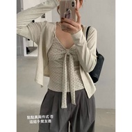 I'Aura Pre-Order | Real Two-Piece Bow Dotted Stretch Suit _ 9007