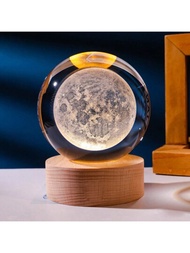 水晶球,附有led底座的3d透明水晶球,是送給生日禮物、家庭辦公室裝飾的理想選擇（6cm）
