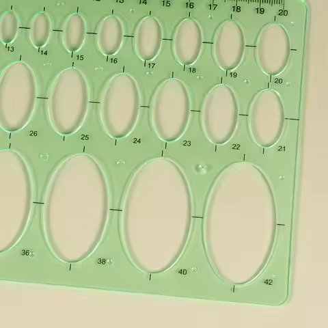 2pcs Transparent Plastic Draft Rulers Geometric Template Drawing Measuring Circle Ellipse Tool For S